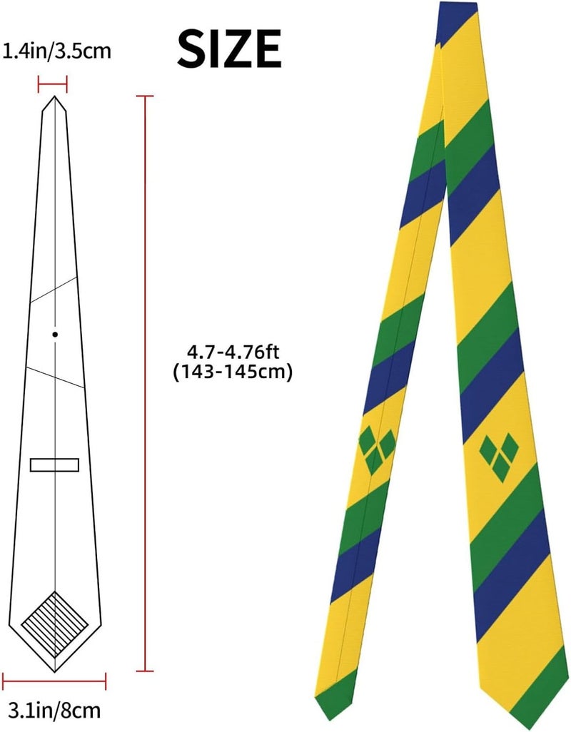 AKMCBSH National Flags Tie Comfortable Soft Novelty Necktie Unisex for Weddings Party Birthday Gift - Image 3